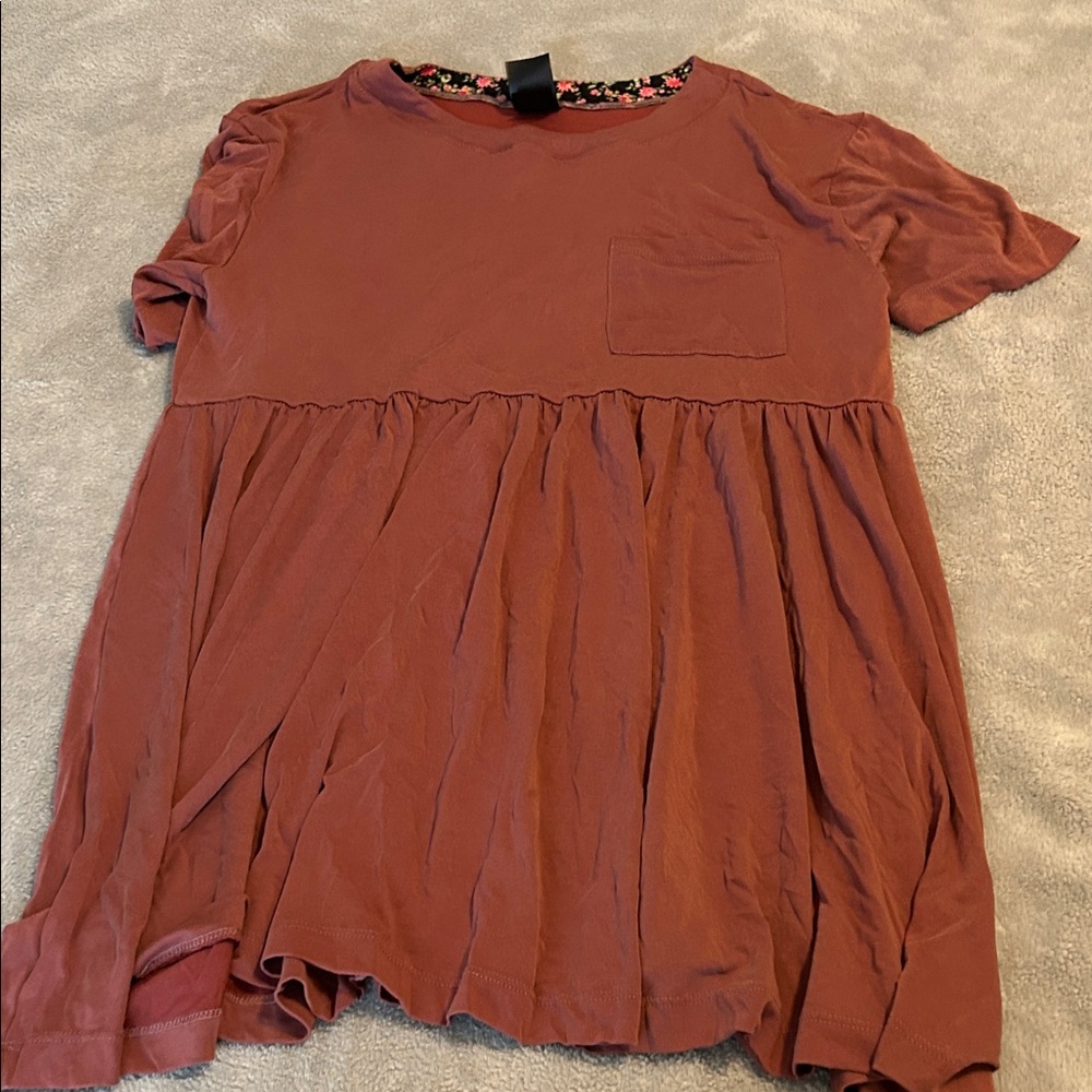 Agnes & Dora Terracotta Purple T Shirt Dress